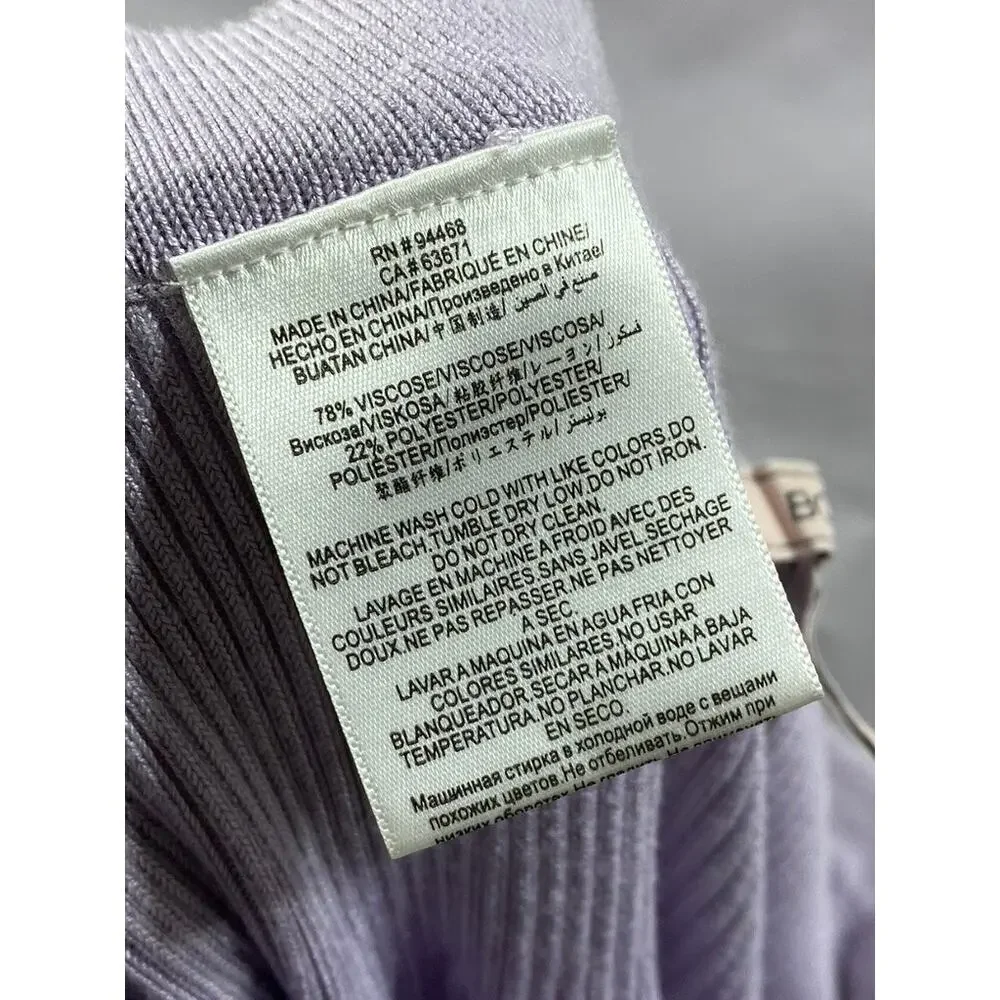 BCBGENERATION Women's Orchid Purple Rib Knit High-Rise Wide-Leg Casual Pant SZ S - Picture 8 of 9